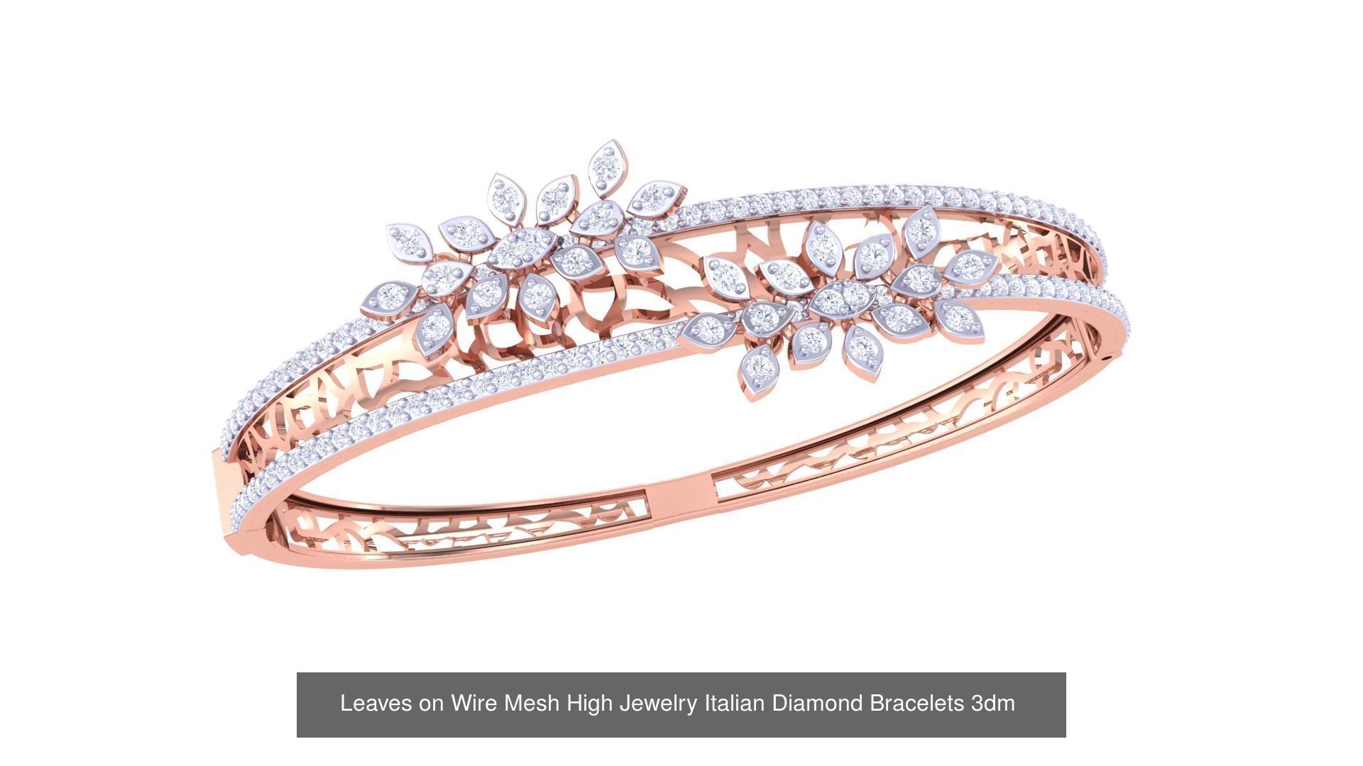 23 Mesh Wire Women Light wt Diamond Bracelet 3dm renders 3D Model Collection_13