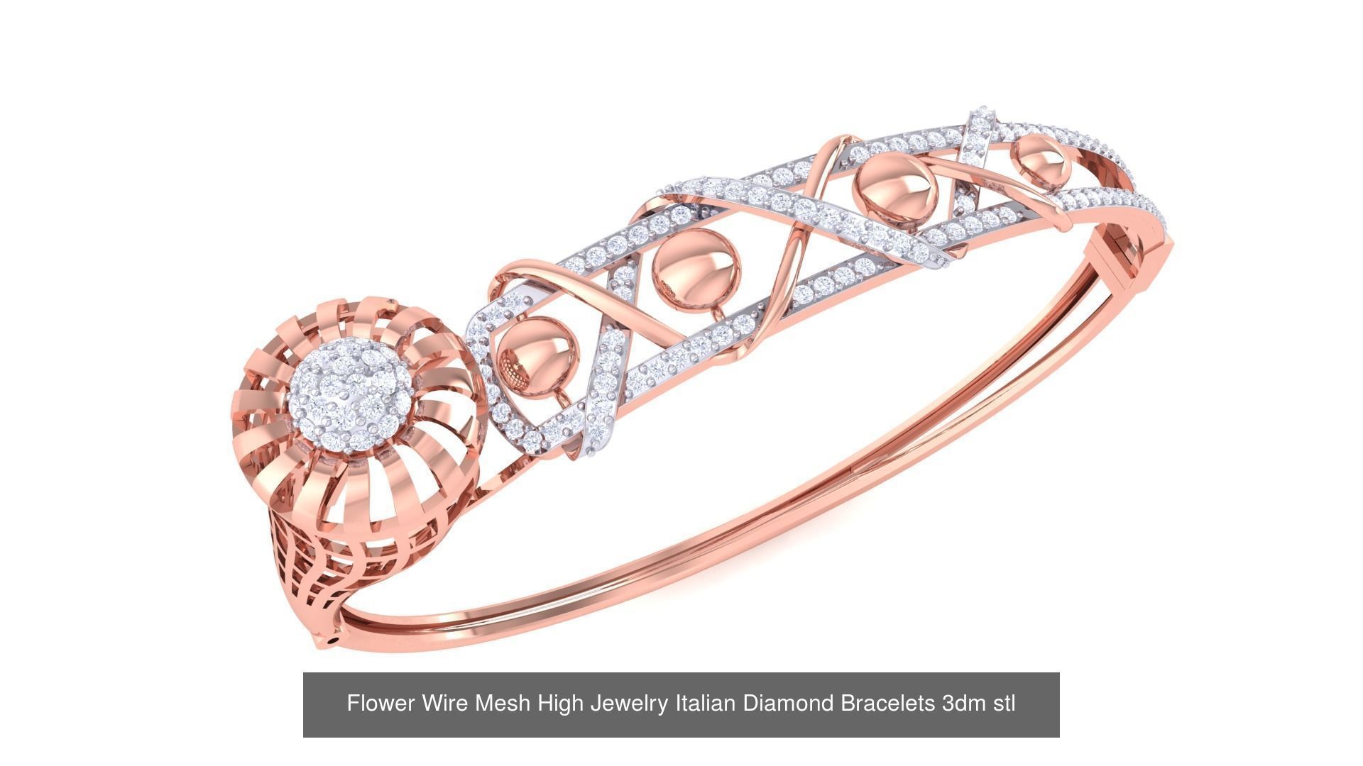 23 Mesh Wire Women Light wt Diamond Bracelet 3dm renders 3D Model Collection_23