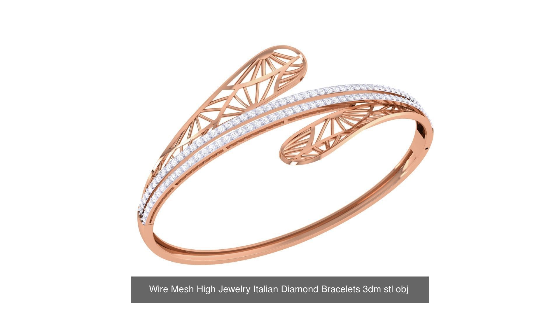 23 Mesh Wire Women Light wt Diamond Bracelet 3dm renders 3D Model Collection_21