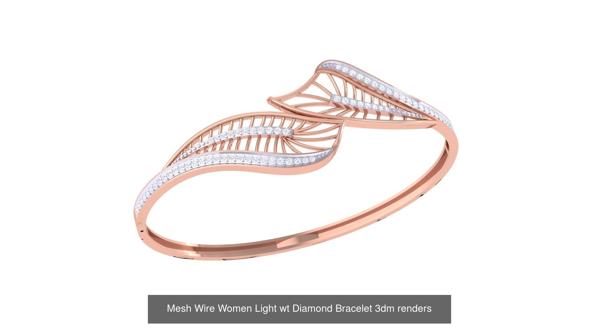23 Mesh Wire Women Light wt Diamond Bracelet 3dm renders 3D Model Collection_10
