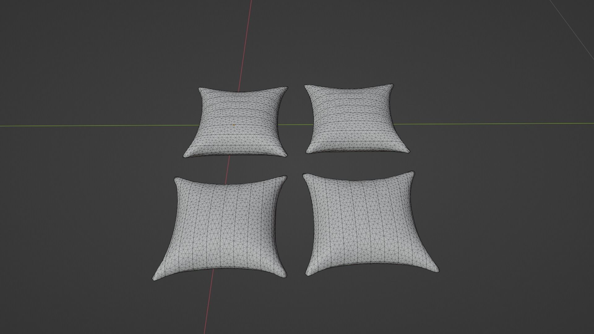 Pillow Low-poly 3D model_7