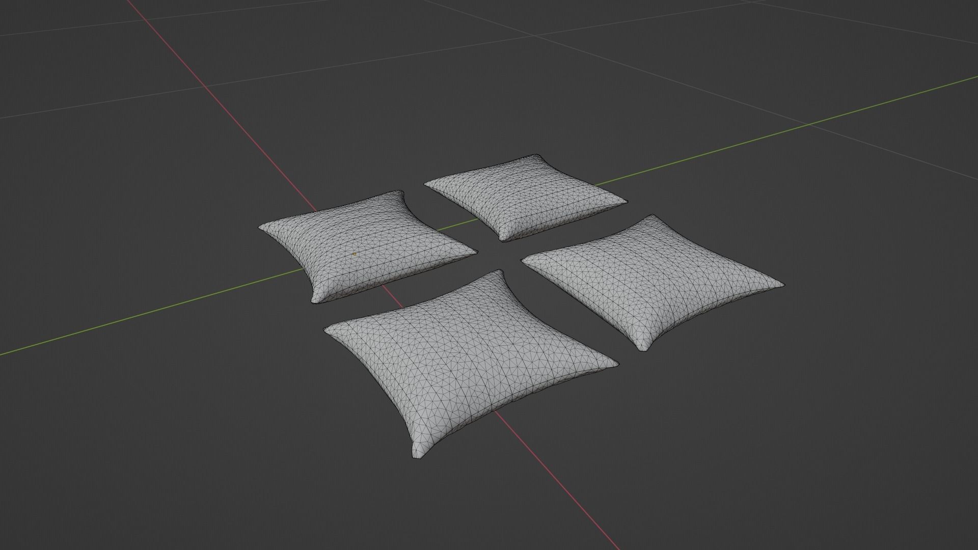 Pillow Low-poly 3D model_6
