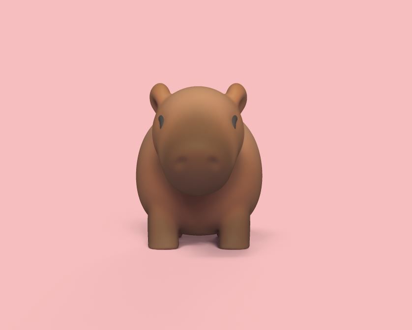 Cute Capybara 3D print model_3