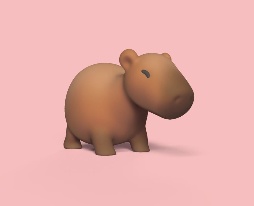 Cute Capybara 3D print model_1