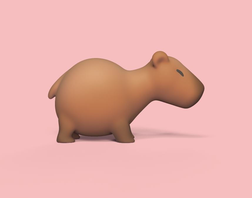Cute Capybara 3D print model_2