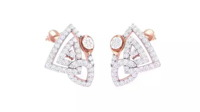 High Jewelry Diamond Earrings 3dm stl renders details