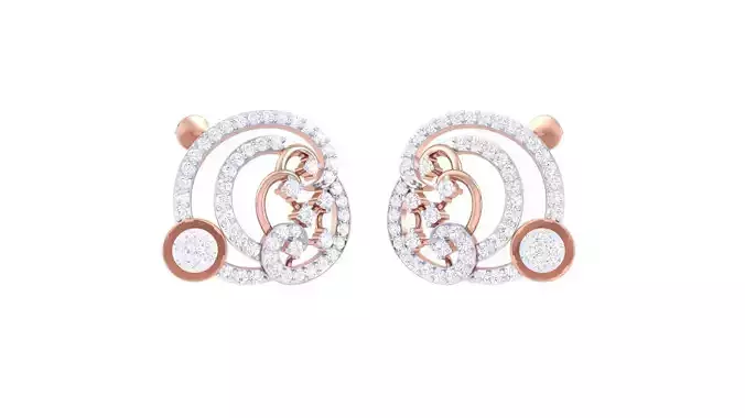 High Jewelry Diamond Earrings 3dm stl renders details