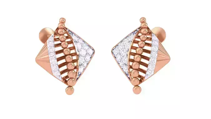 Beads on Wire High Jewelry Diamond Earrings 3dm stl renders  3D print model