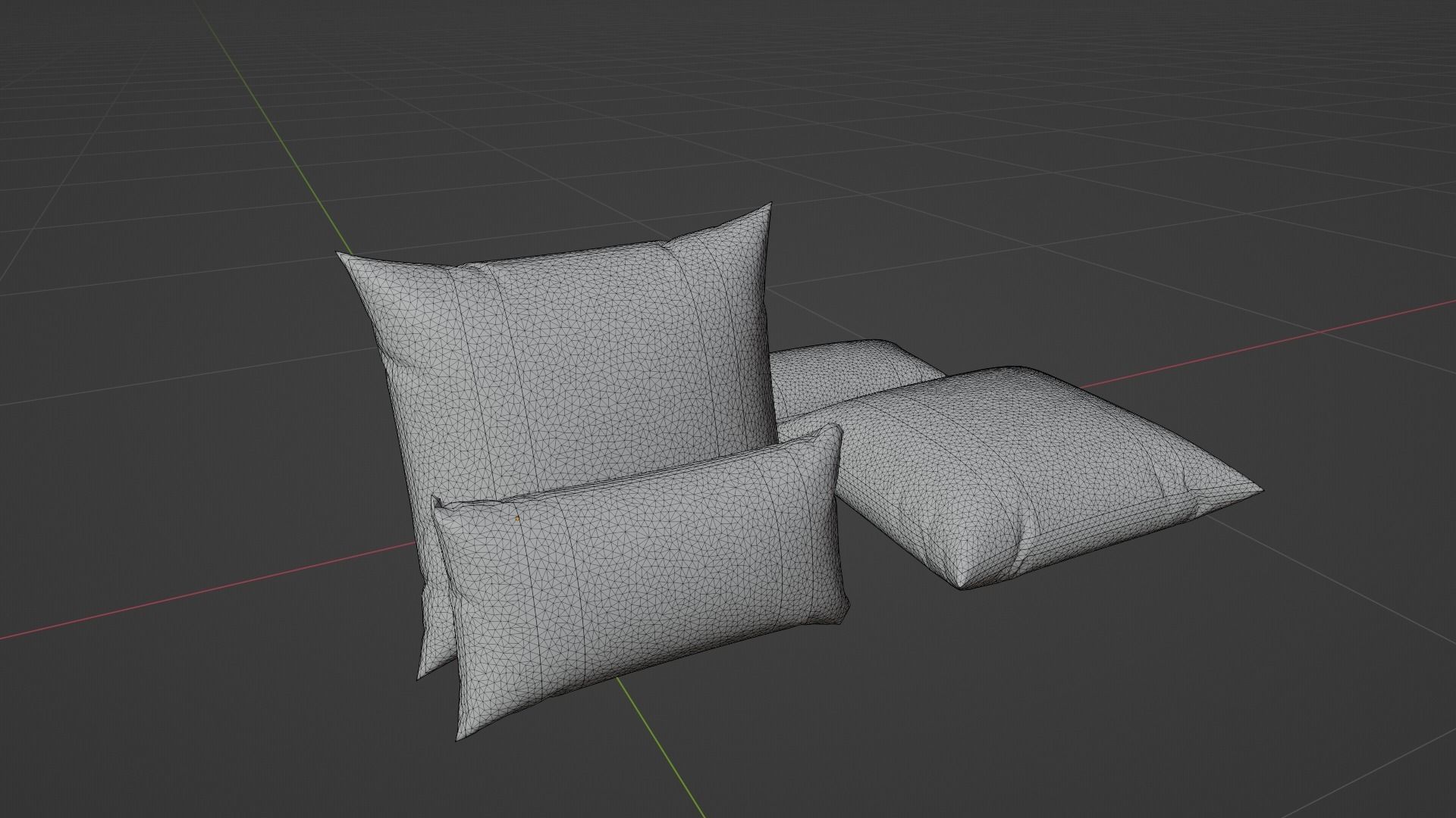 Pillow Low-poly 3D model_6