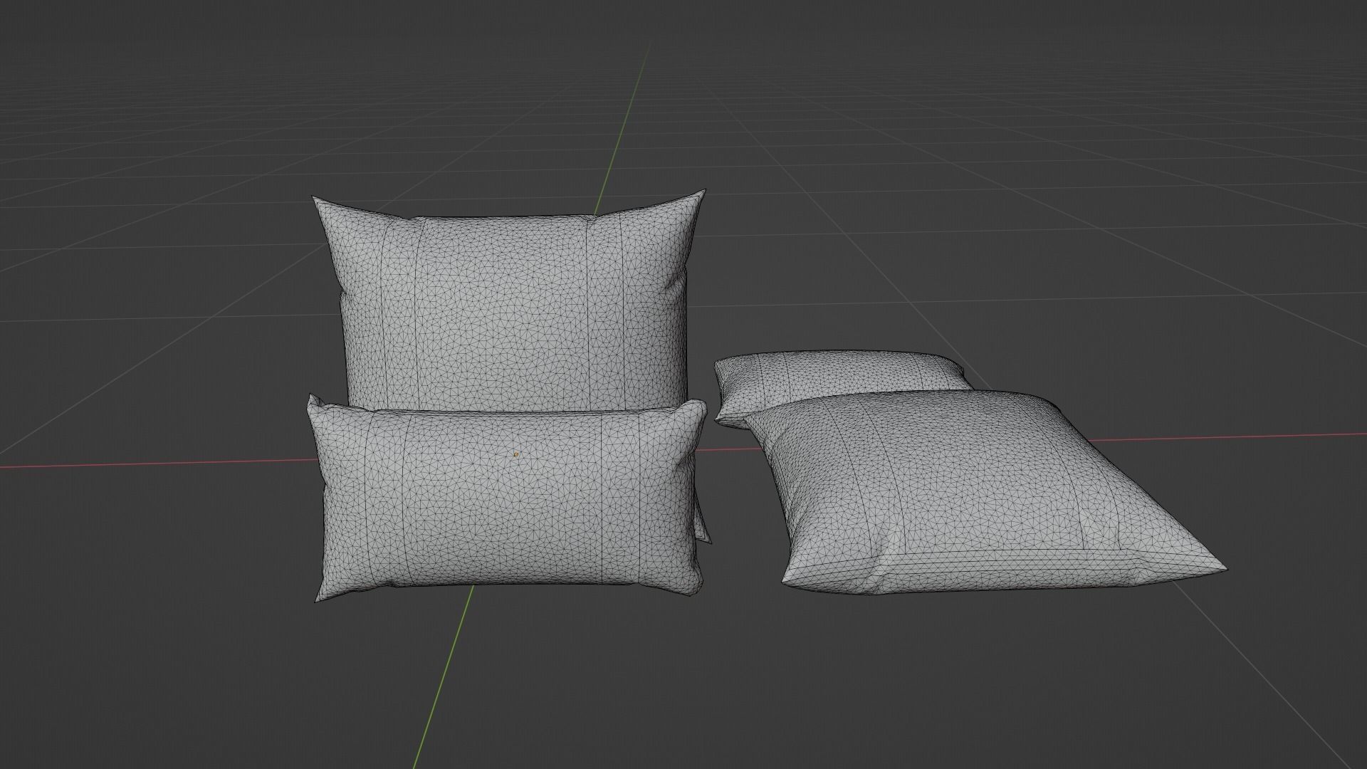 Pillow Low-poly 3D model_7
