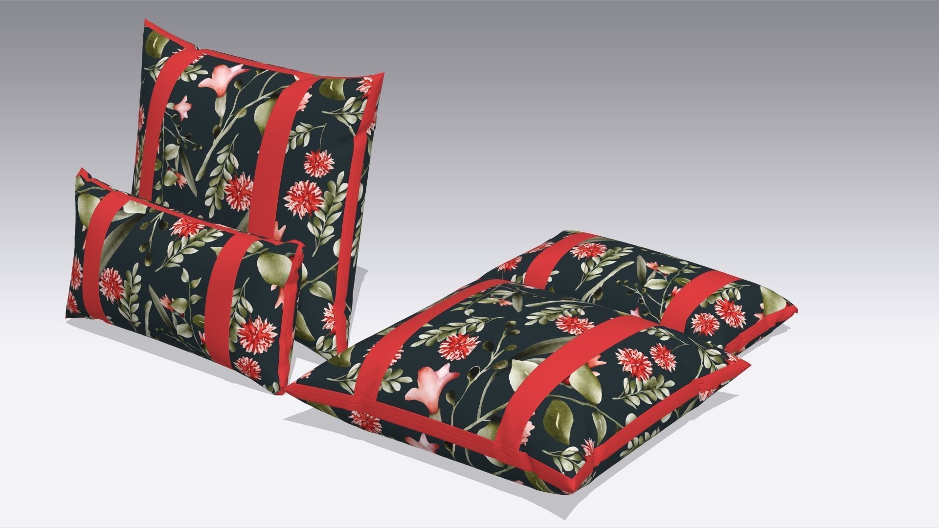 Pillow Low-poly 3D model_2