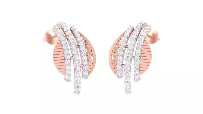 High Jewelry Diamond Earrings 3dm stl renders details