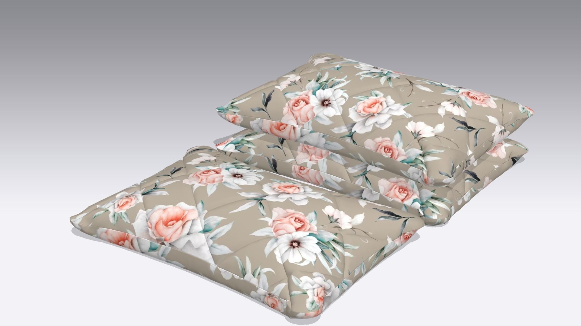 Cushion Low-poly 3D model_2