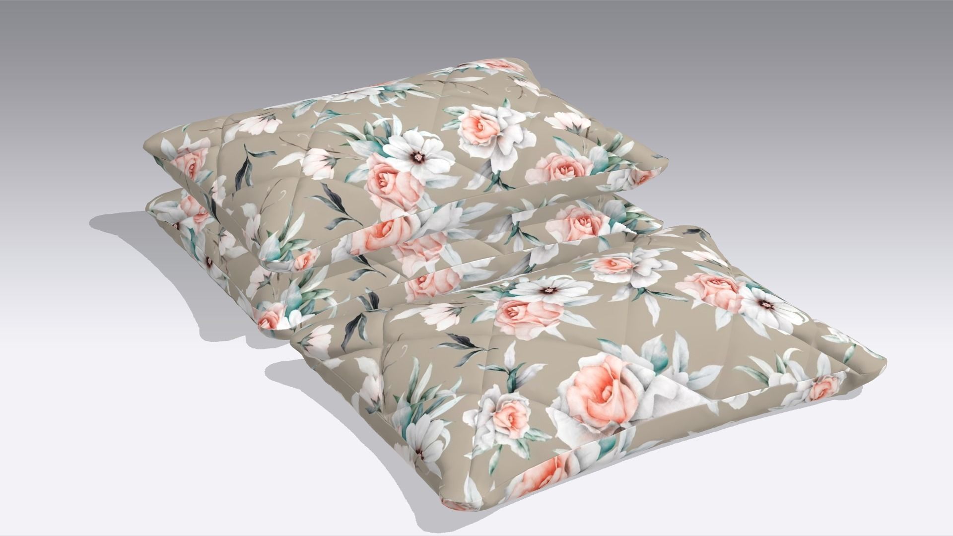 Cushion Low-poly 3D model_1