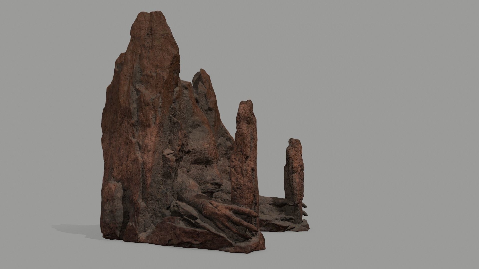 Rock  Gate Low-poly 3D model_6
