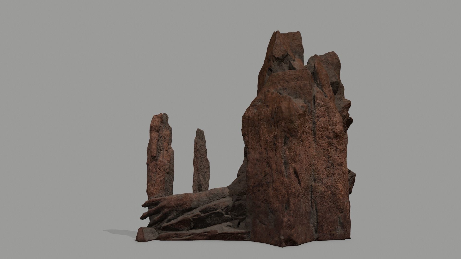 Rock  Gate Low-poly 3D model_11