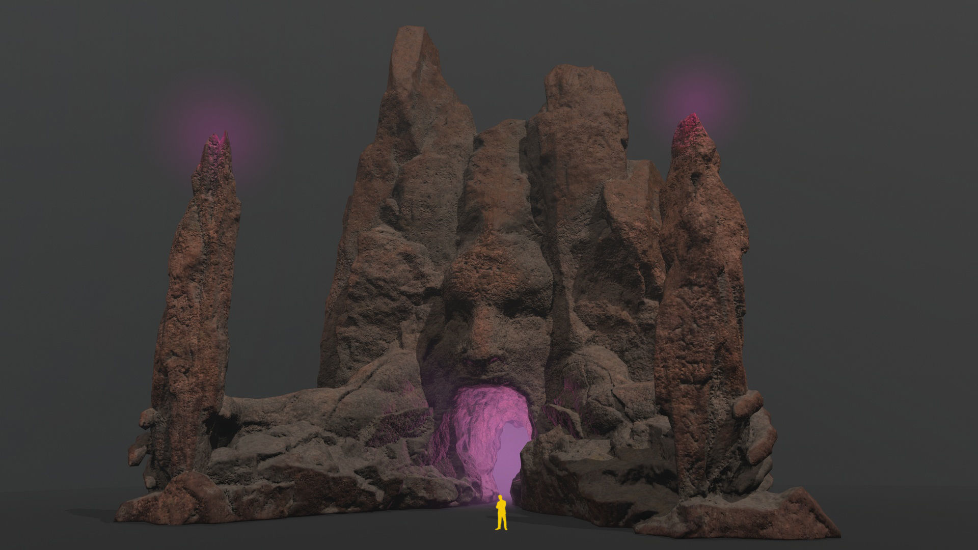 Rock  Gate Low-poly 3D model_1