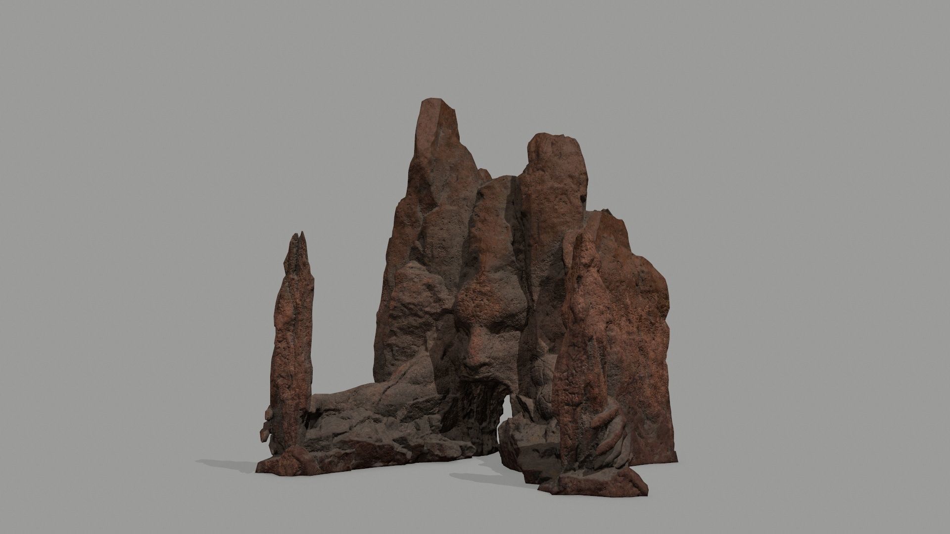 Rock  Gate Low-poly 3D model_14