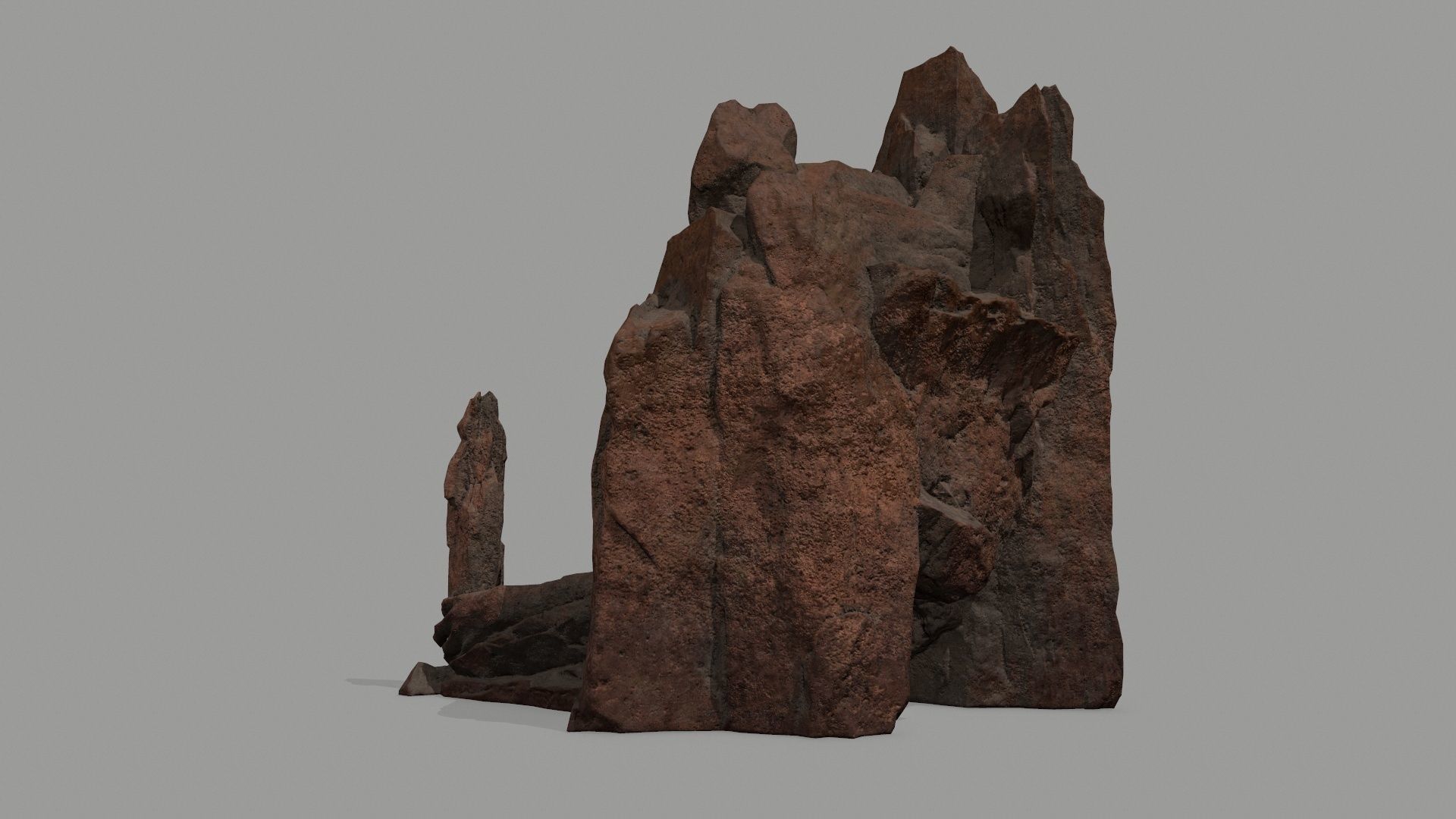 Rock  Gate Low-poly 3D model_10