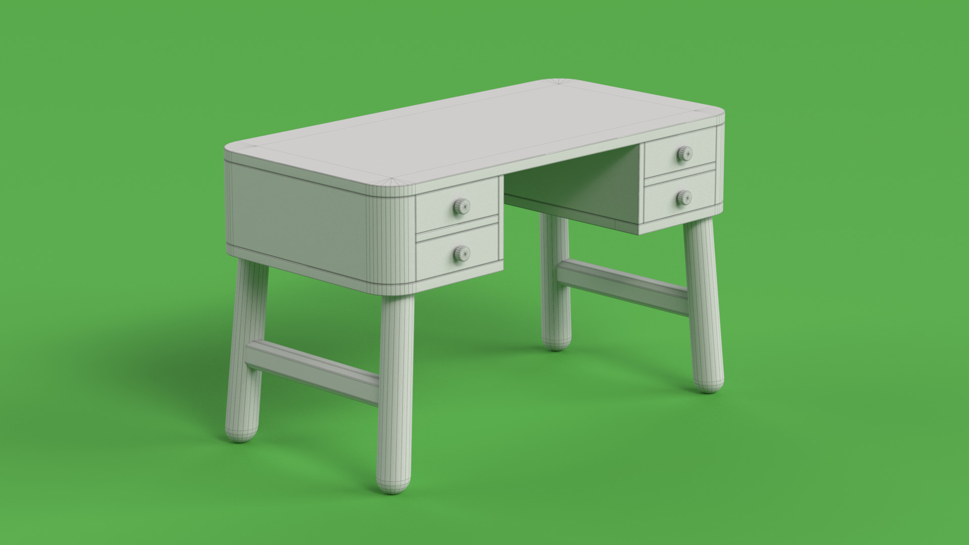 Table 16 Study Table for Kids with Storage Low-poly 3D model_6