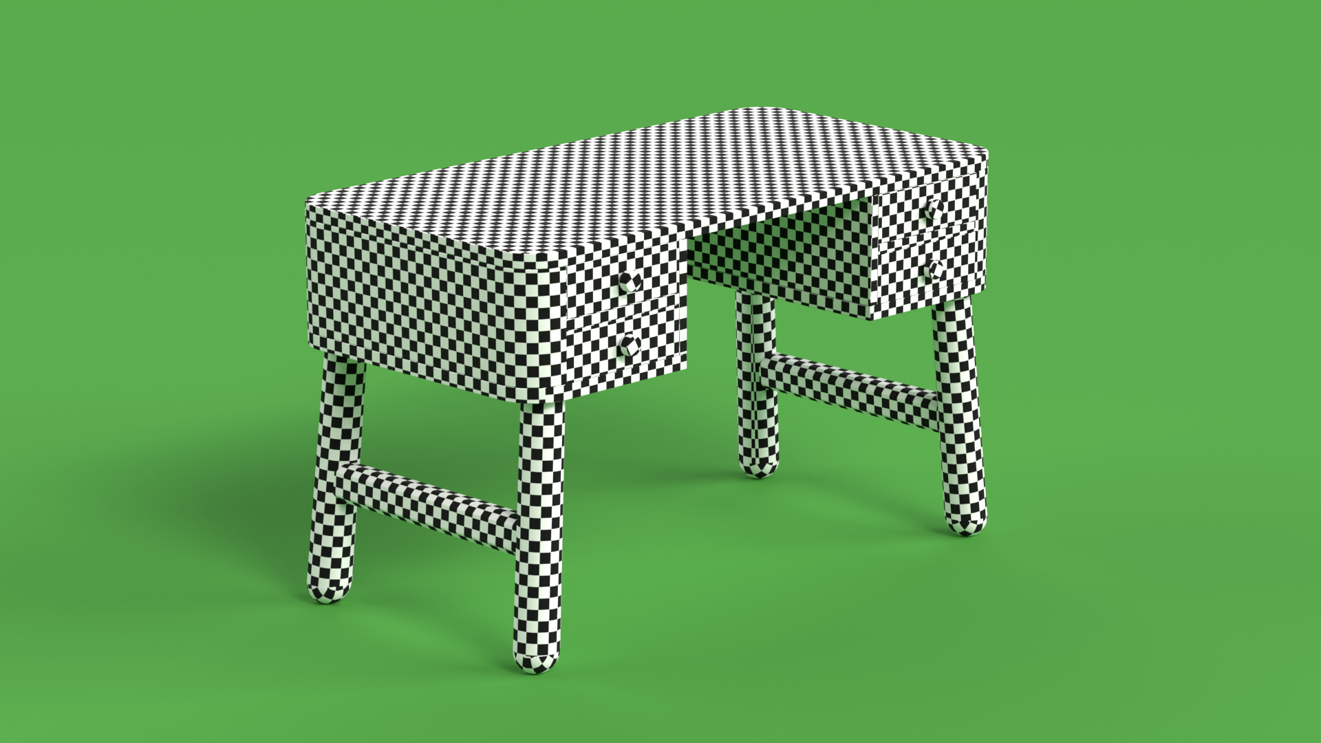 Table 16 Study Table for Kids with Storage Low-poly 3D model_5