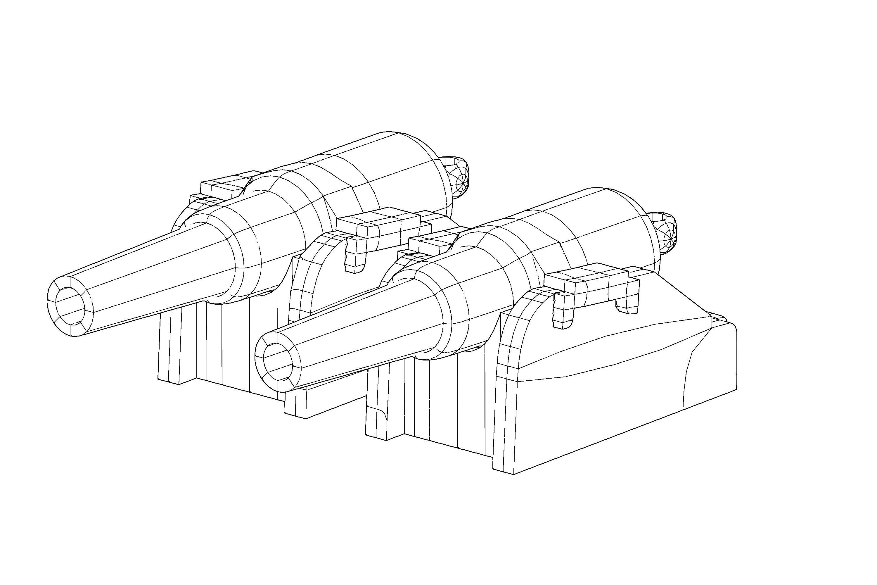 RML 10-inch 18-ton gun simple model 3D print model_5