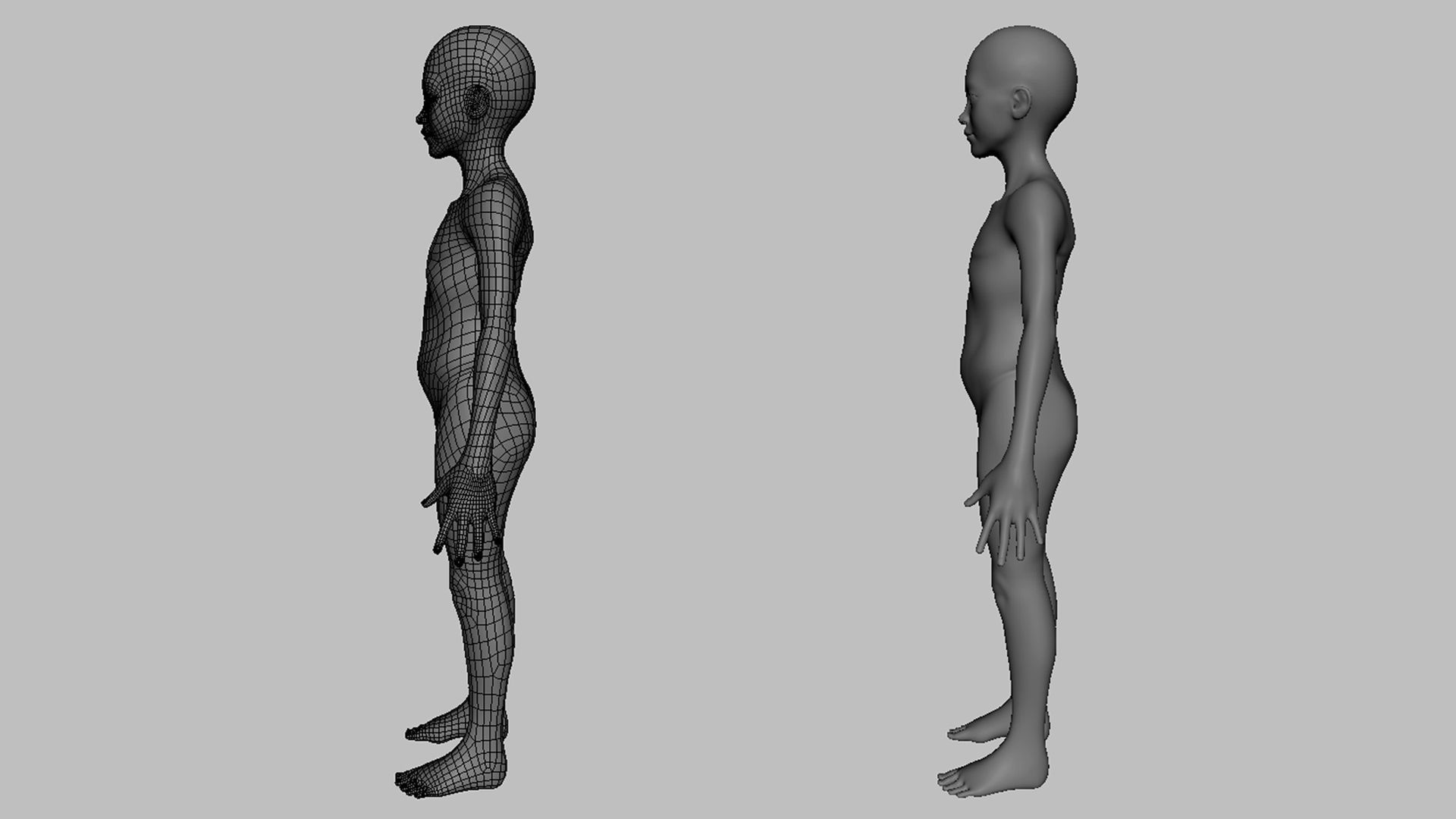 Boy  BaseMesh Low-poly 3D model_5