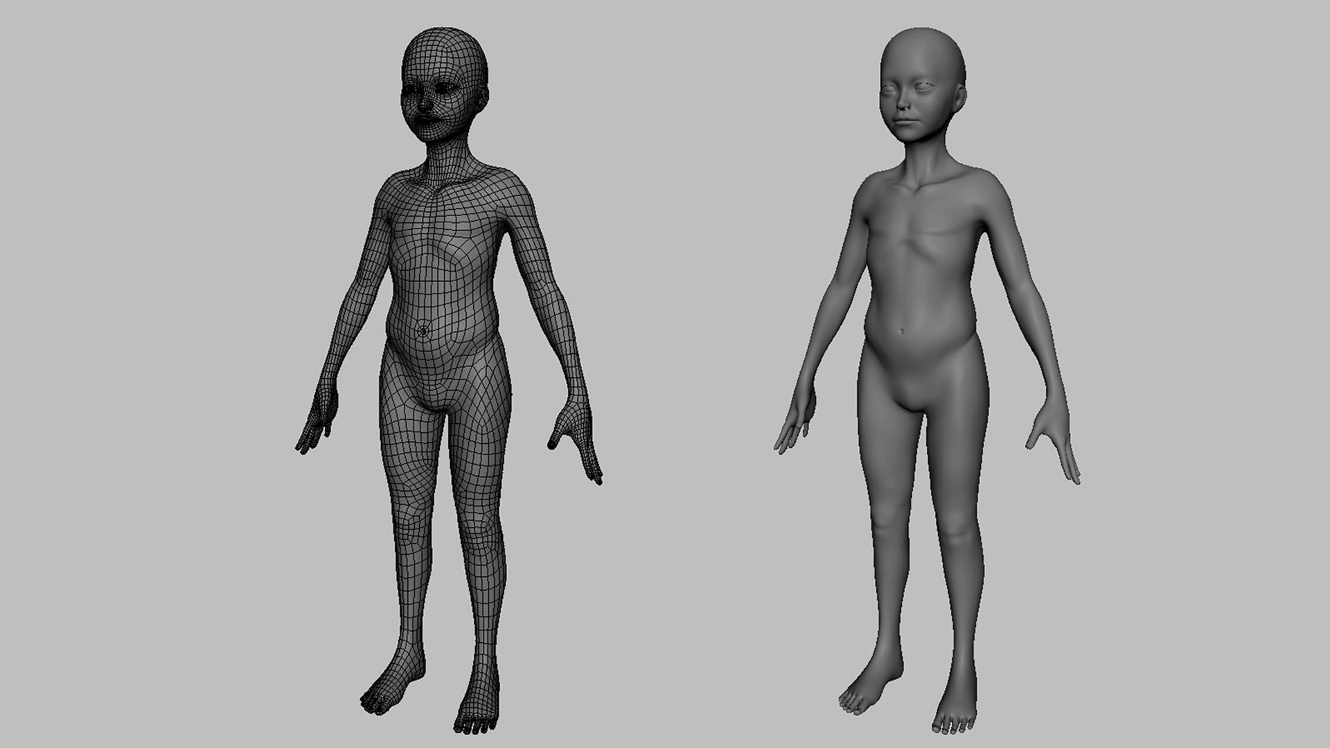 Boy  BaseMesh Low-poly 3D model_3
