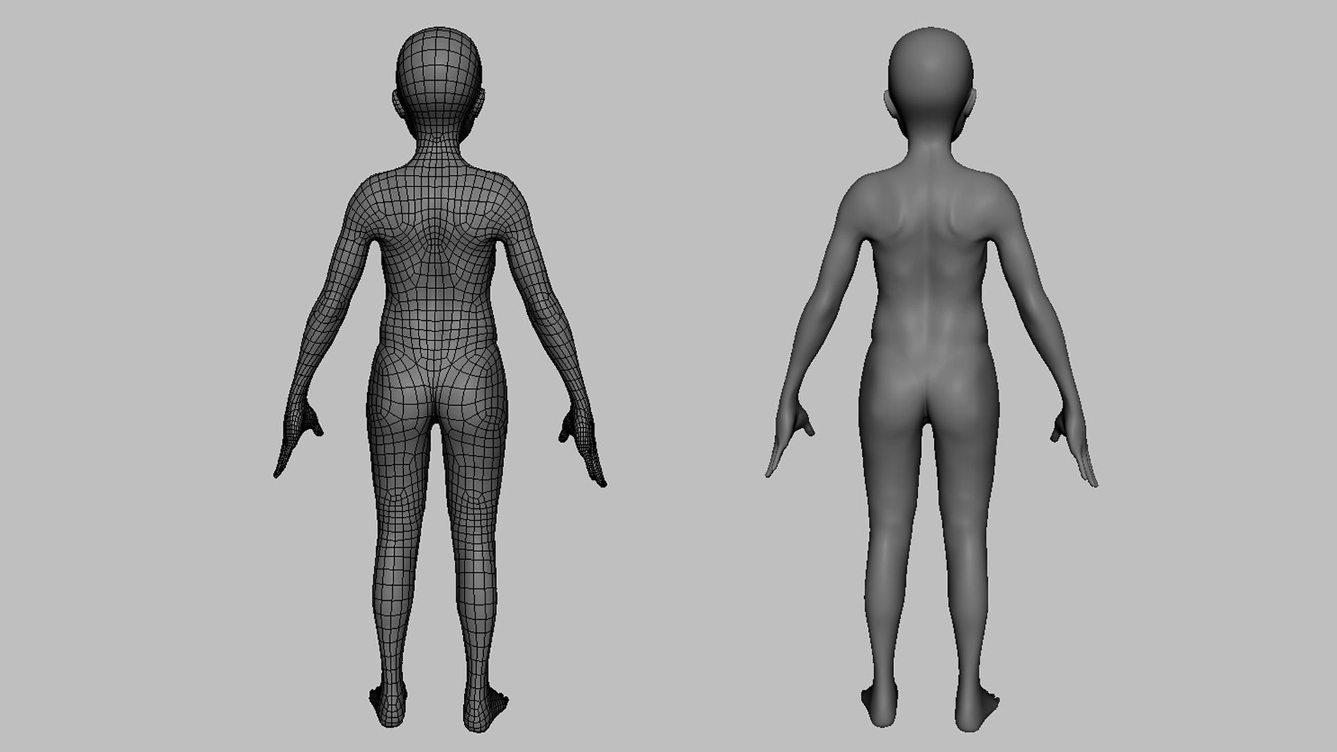Boy  BaseMesh Low-poly 3D model_7