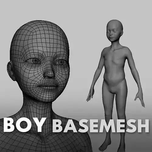 Boy  BaseMesh Low-poly 3D model