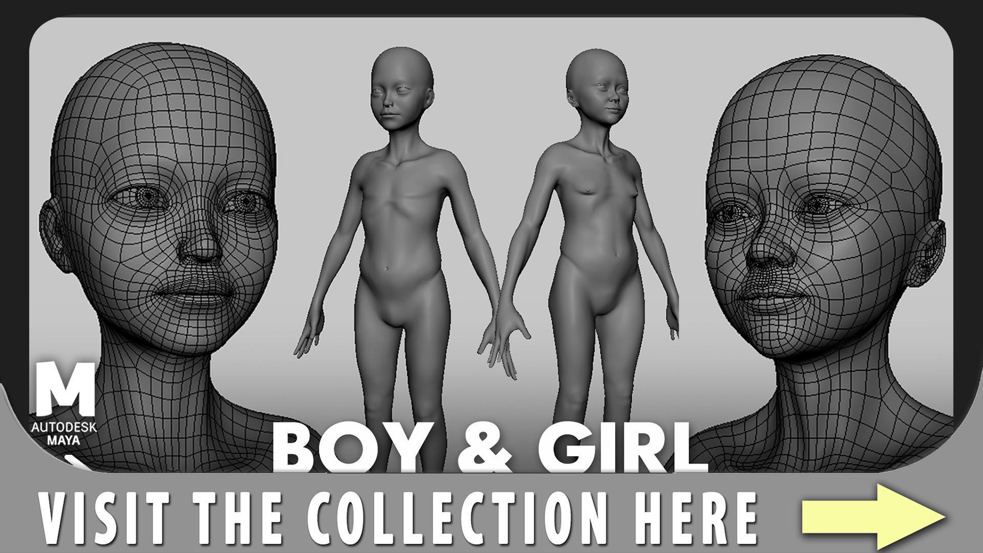 Girl Anatomy BaseMesh  Low-poly 3D model_8