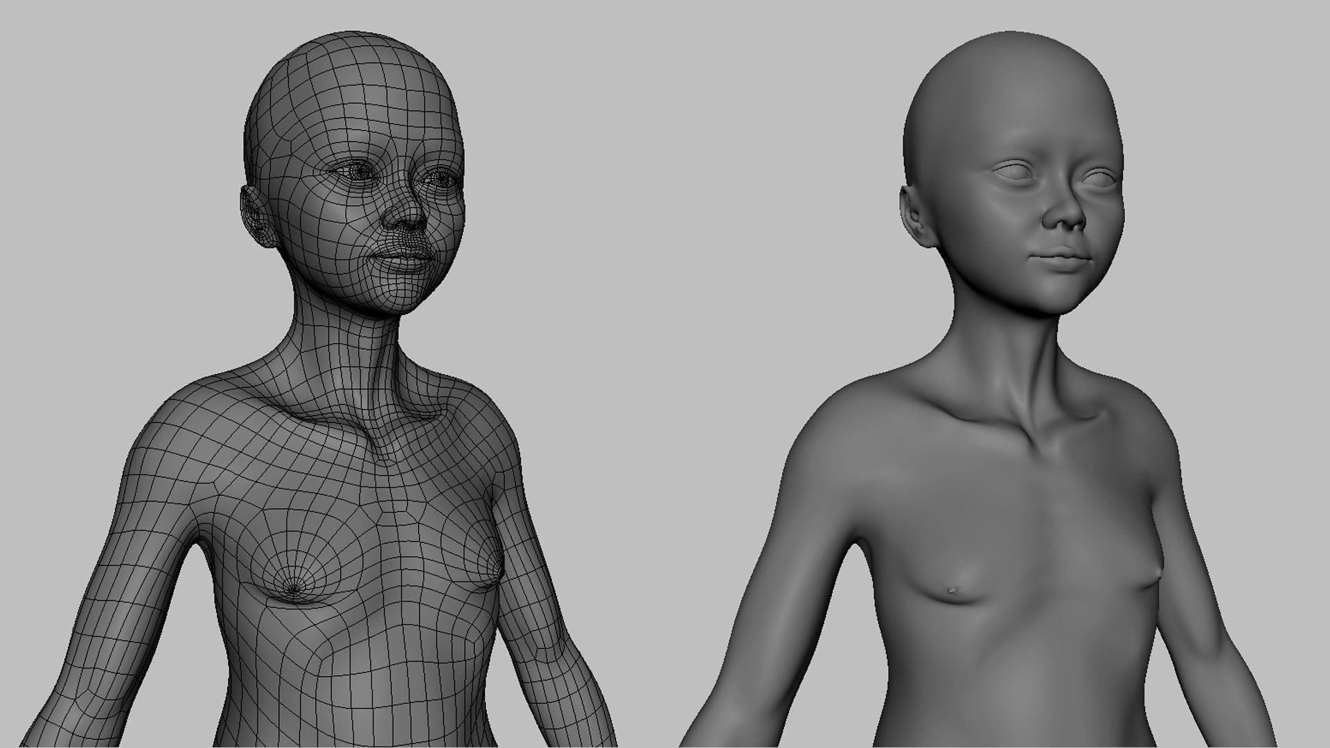 Girl Anatomy BaseMesh  Low-poly 3D model_2
