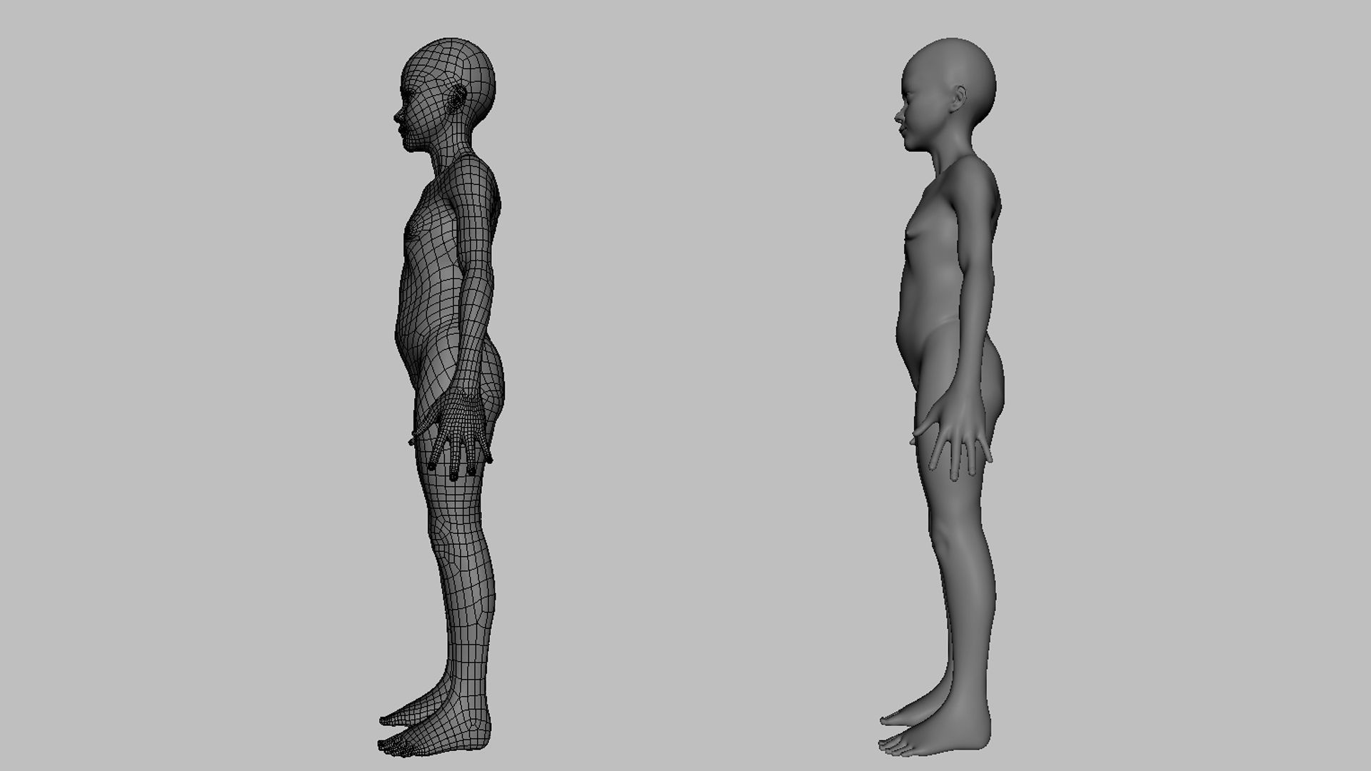 Girl Anatomy BaseMesh  Low-poly 3D model_5