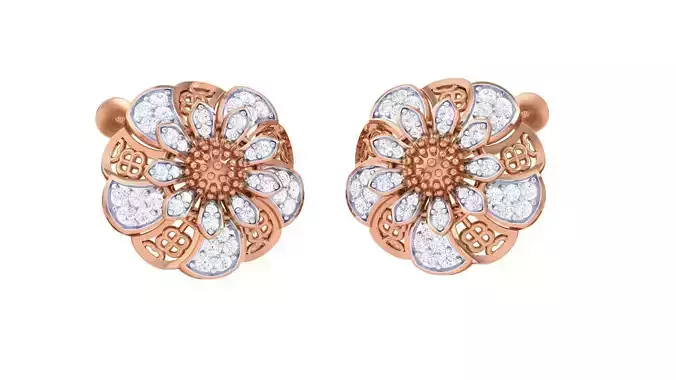 Ultra Vision Flowers High Jewelry Diamond Earrings 3dm stl 