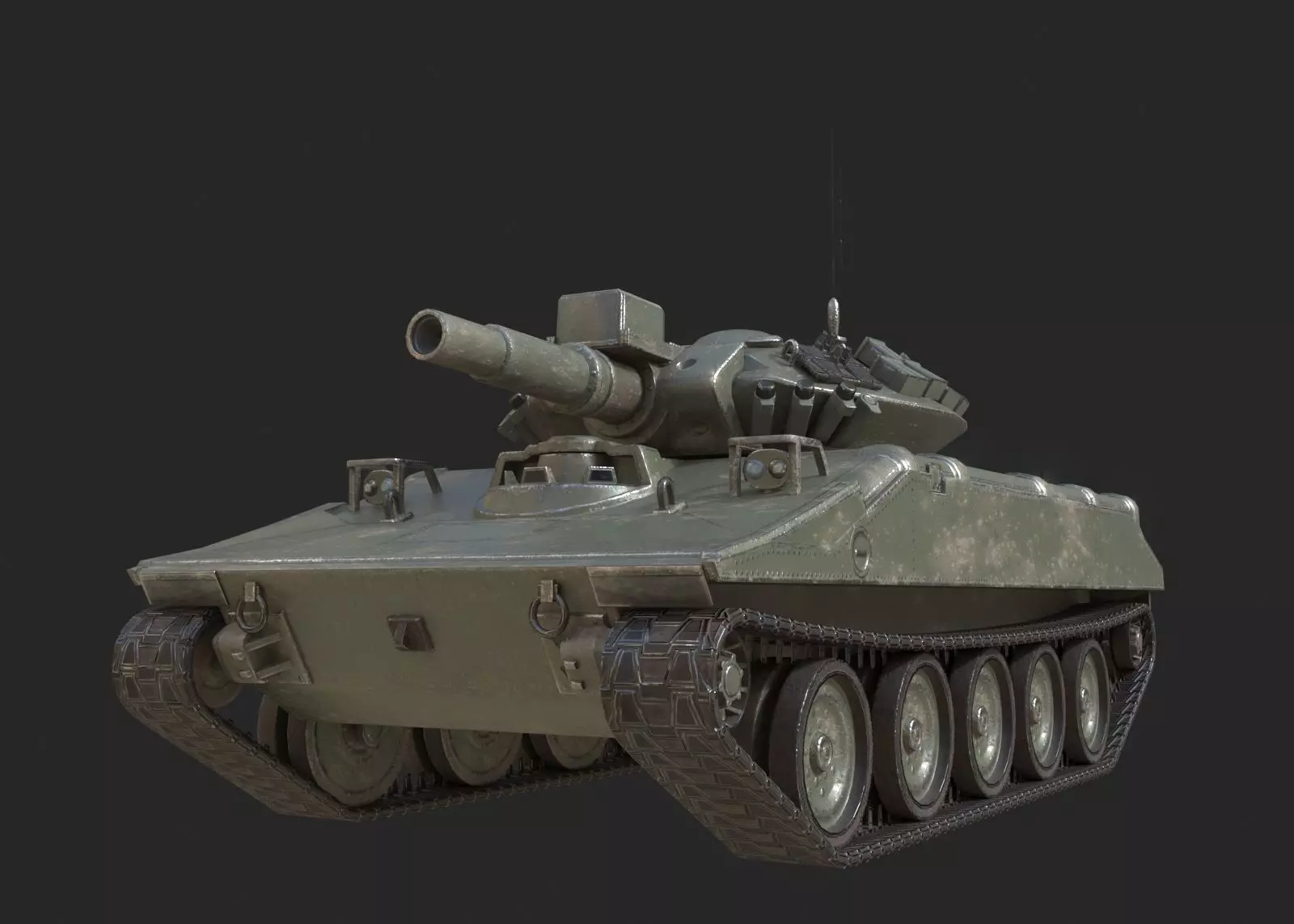 Vietnam War USA Army M551 Sheridan Light Tank Low-poly 3D model_0