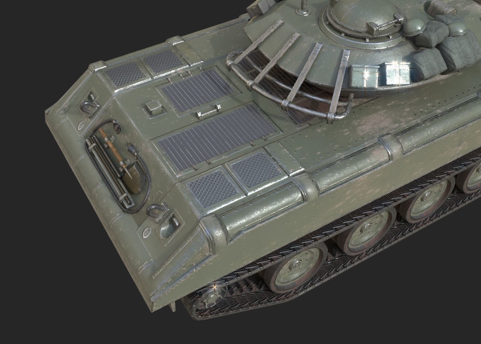 Vietnam War USA Army M551 Sheridan Light Tank Low-poly 3D model_7