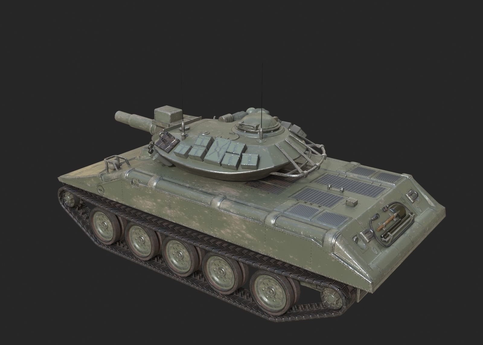 Vietnam War USA Army M551 Sheridan Light Tank Low-poly 3D model_1
