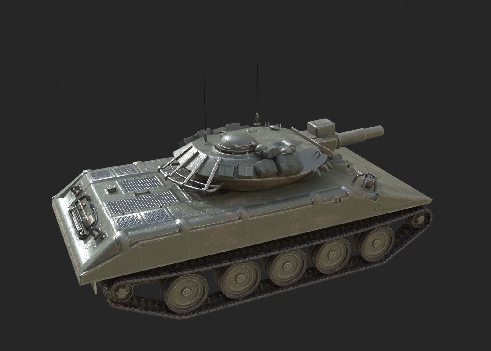 Vietnam War USA Army M551 Sheridan Light Tank Low-poly 3D model_2