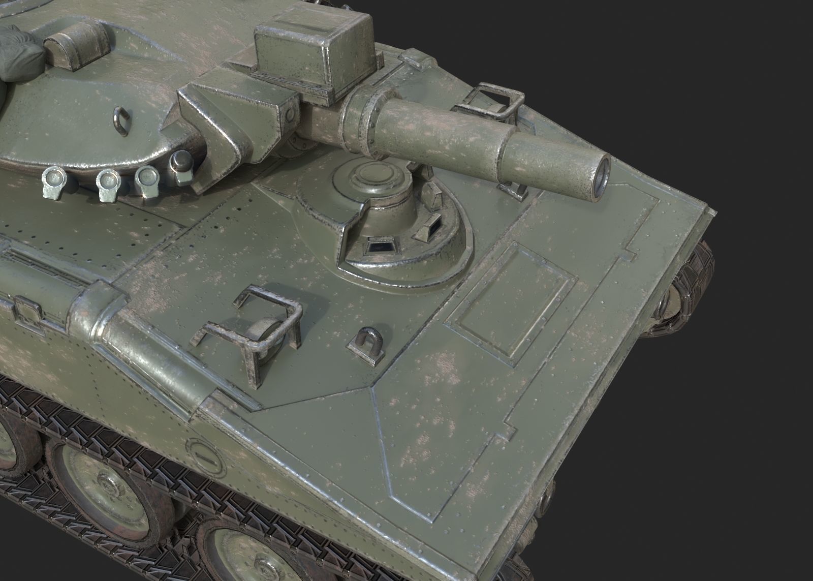 Vietnam War USA Army M551 Sheridan Light Tank Low-poly 3D model_8