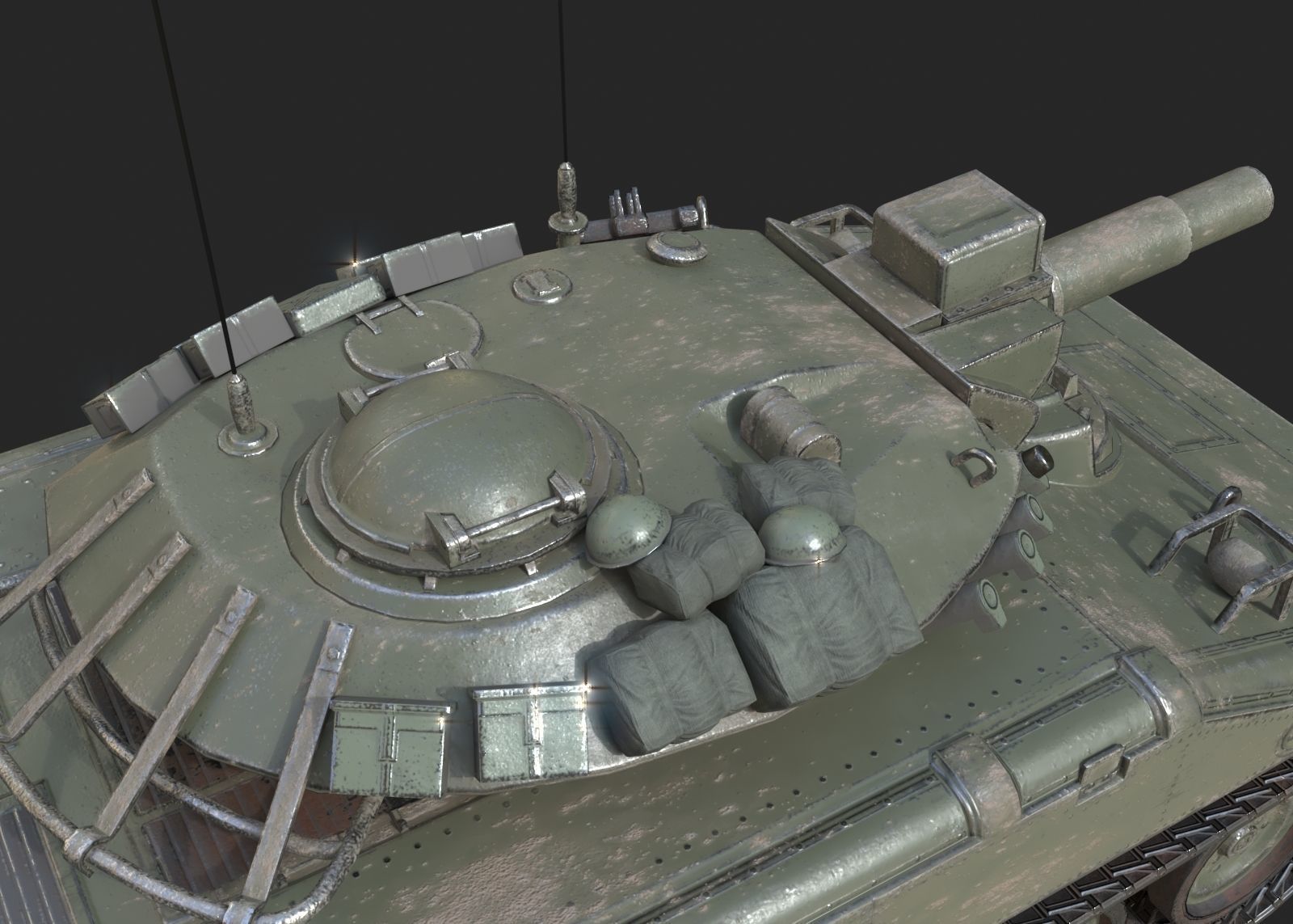Vietnam War USA Army M551 Sheridan Light Tank Low-poly 3D model_6