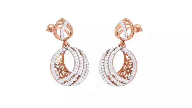 Wire Mesh Star High Jewelry Diamond Earrings 3dm stl renders