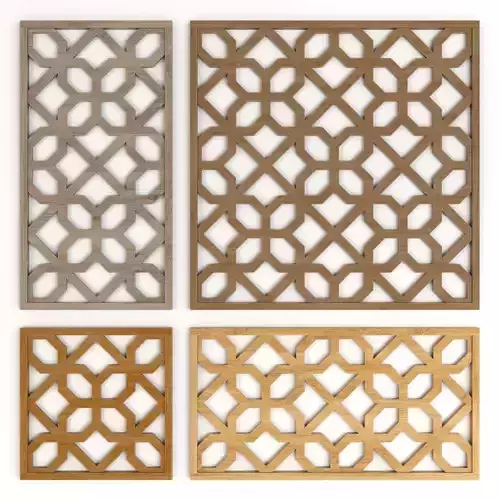 Wood Arabic Islamic pattern decorative grill screen