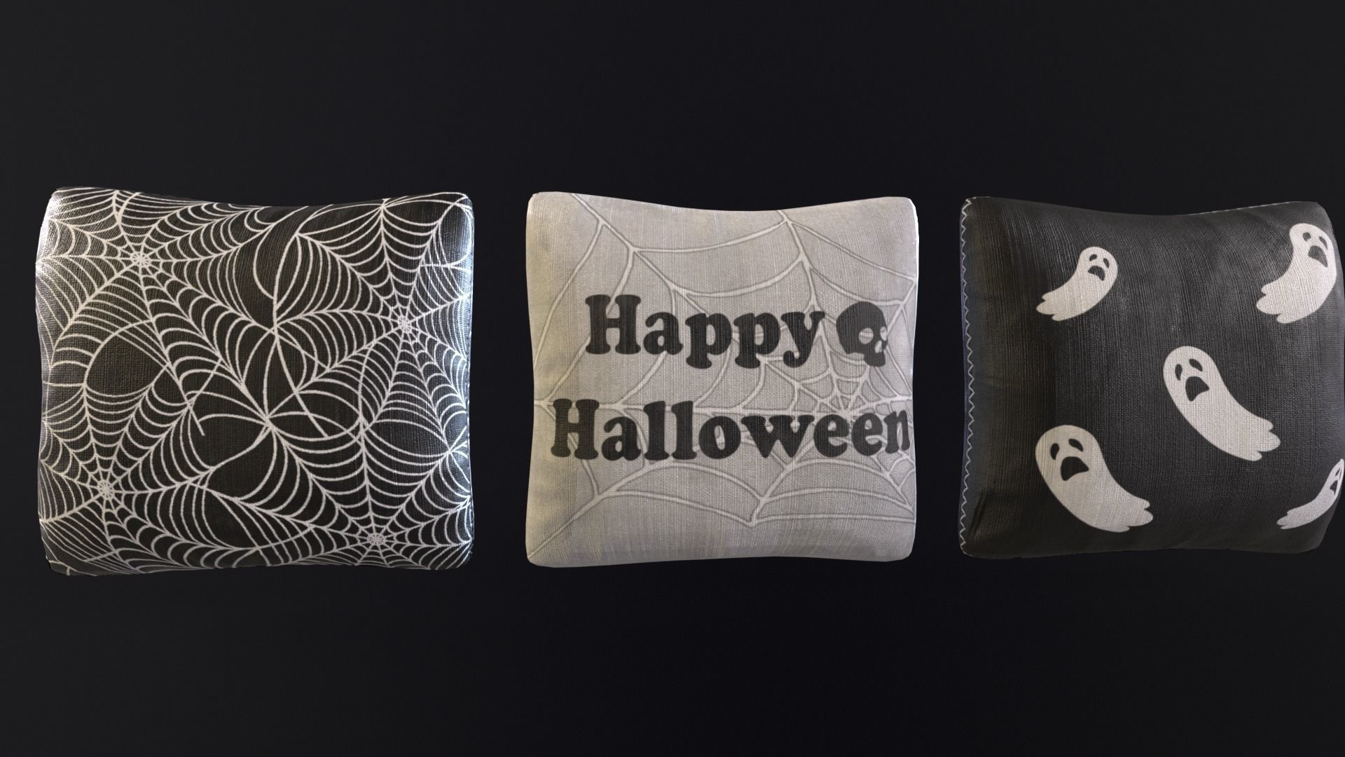 Halloween Pillows Decoration Low-poly 3D model_6
