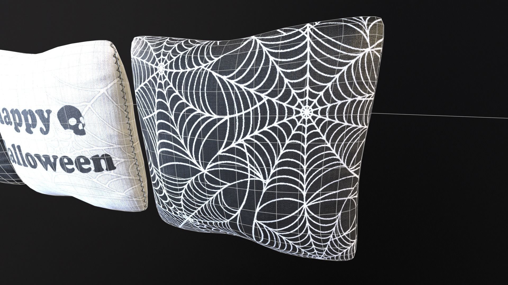 Halloween Pillows Decoration Low-poly 3D model_17