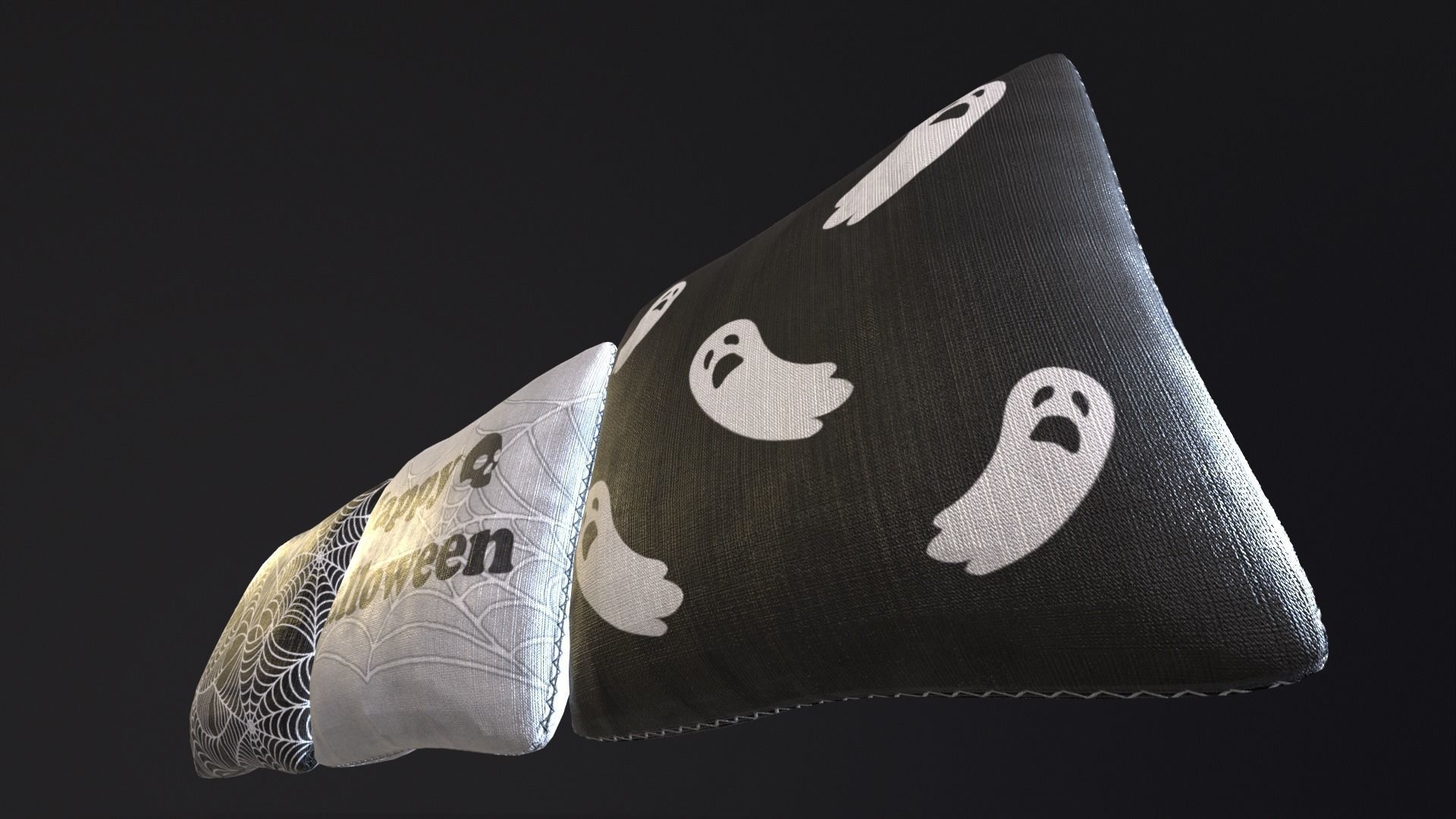 Halloween Pillows Decoration Low-poly 3D model_10
