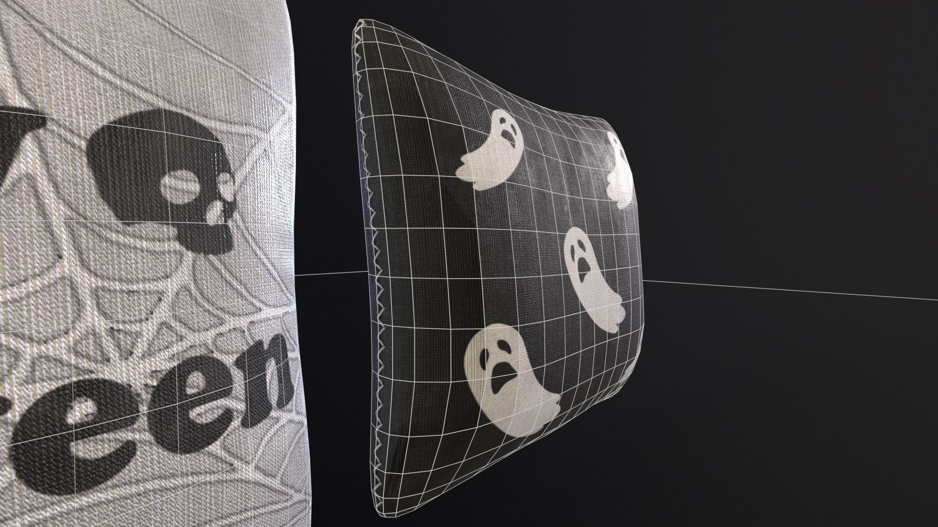 Halloween Pillows Decoration Low-poly 3D model_5