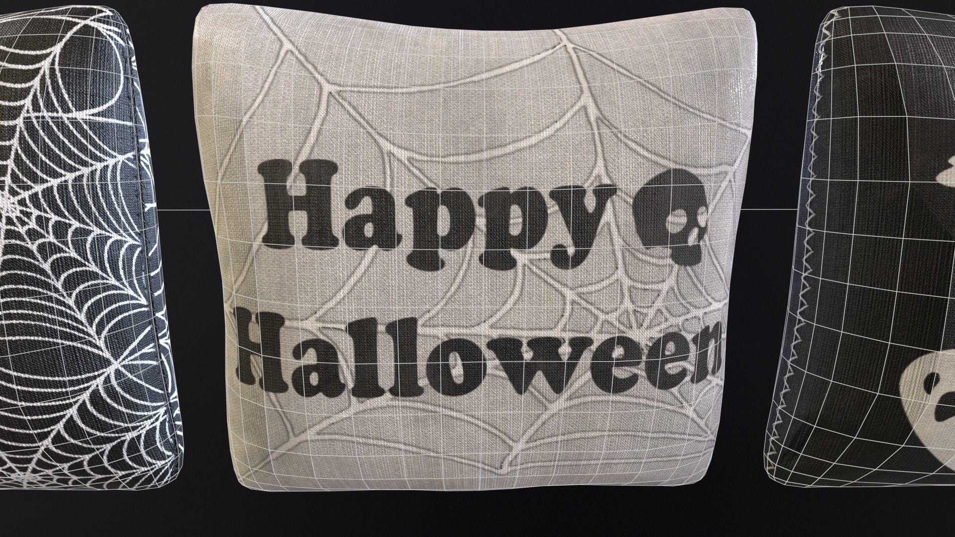 Halloween Pillows Decoration Low-poly 3D model_3