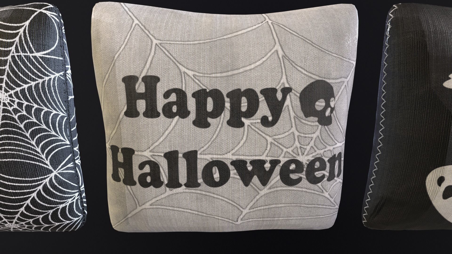 Halloween Pillows Decoration Low-poly 3D model_2