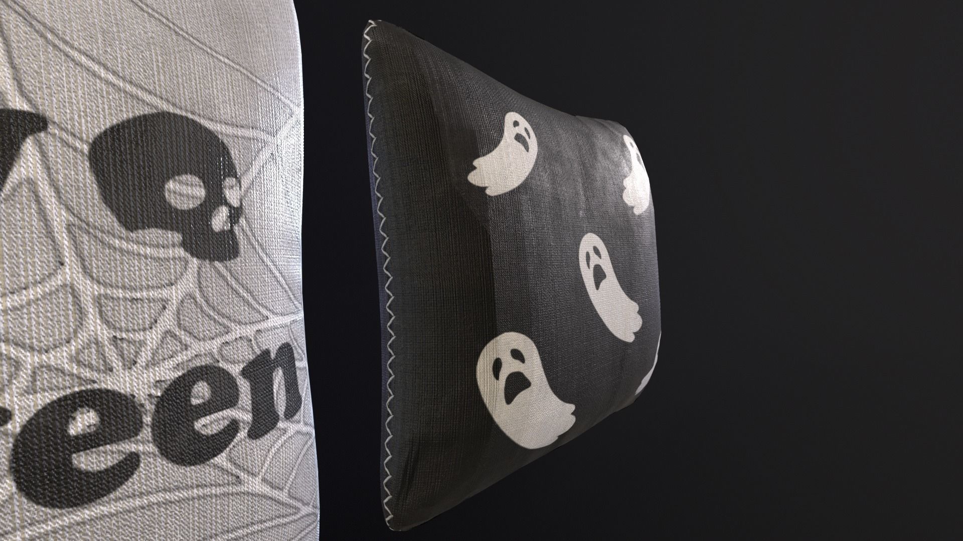 Halloween Pillows Decoration Low-poly 3D model_4