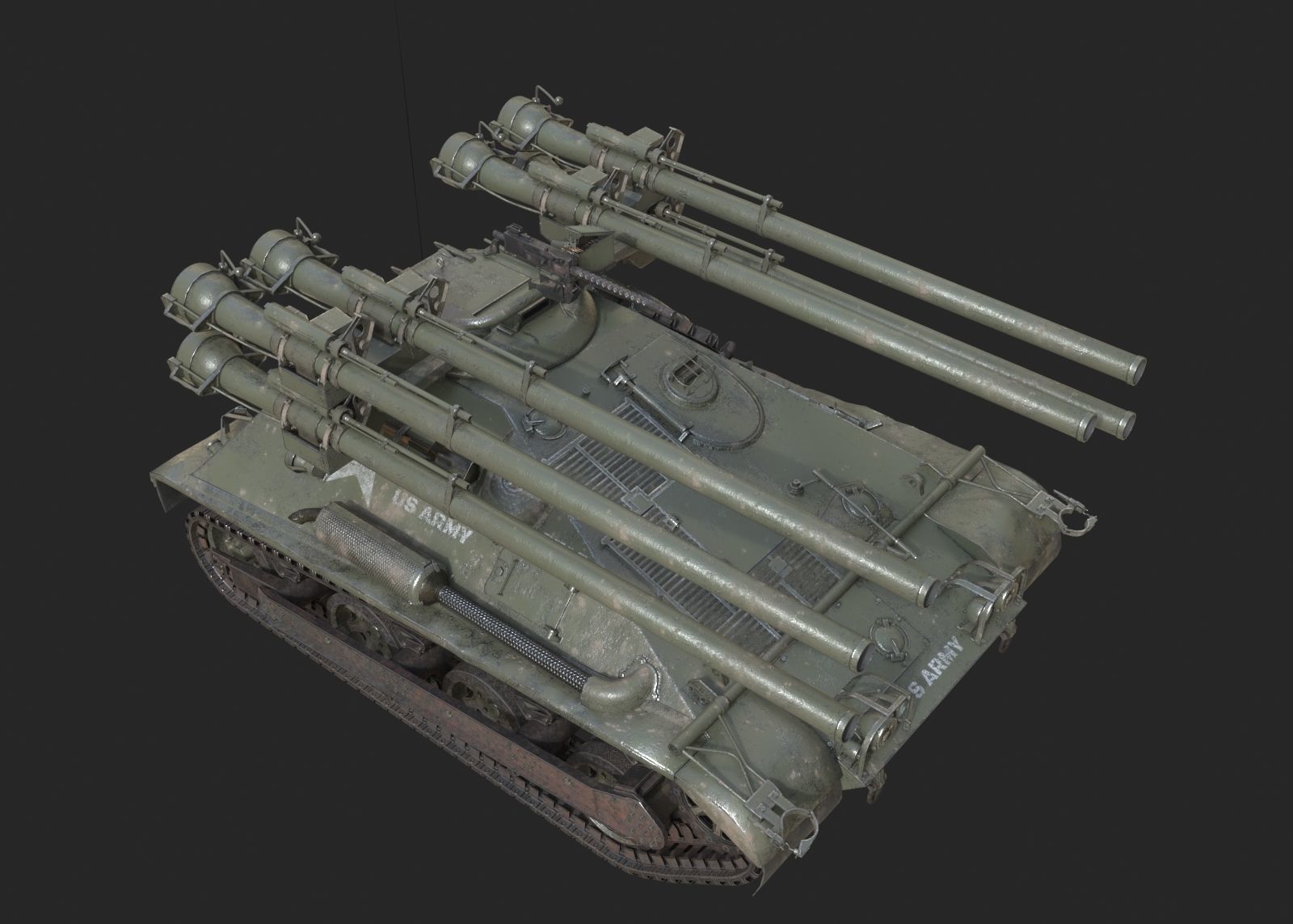 3D model Vietnam War USMC Rifle Multiple 106 mm Self-propelled M50 ...